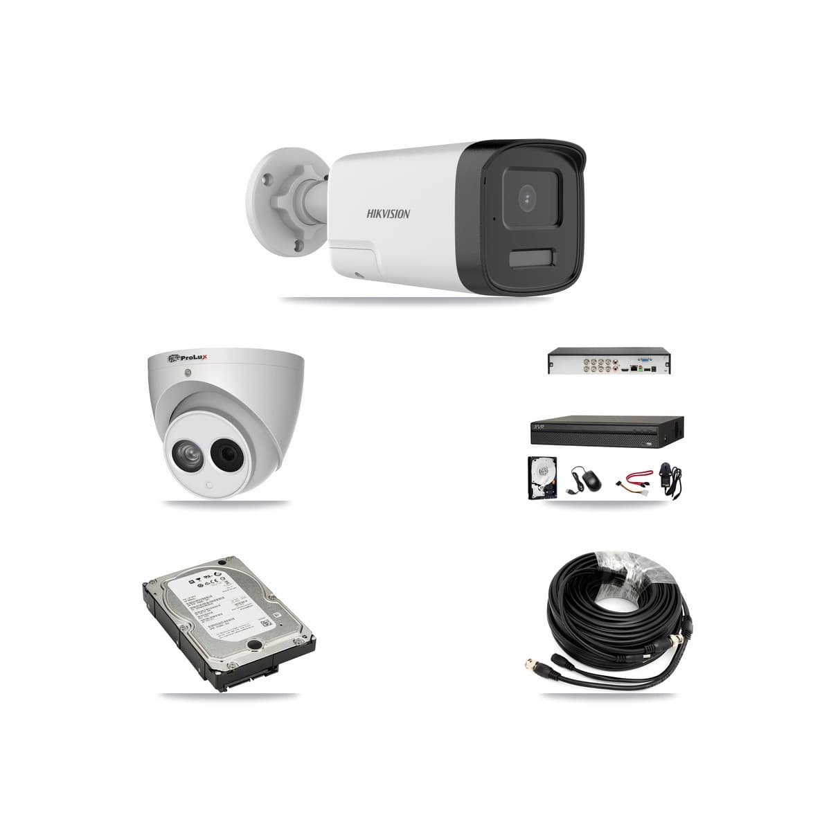 8-Channel 4MP – 5MP CCTV Kit — 3 DS-2CE17K0T 5MP Bullet + 1 PXC-612C4W-A 4MP Turret Cameras + 5TB Recording (XVR-3108AD Recorder)