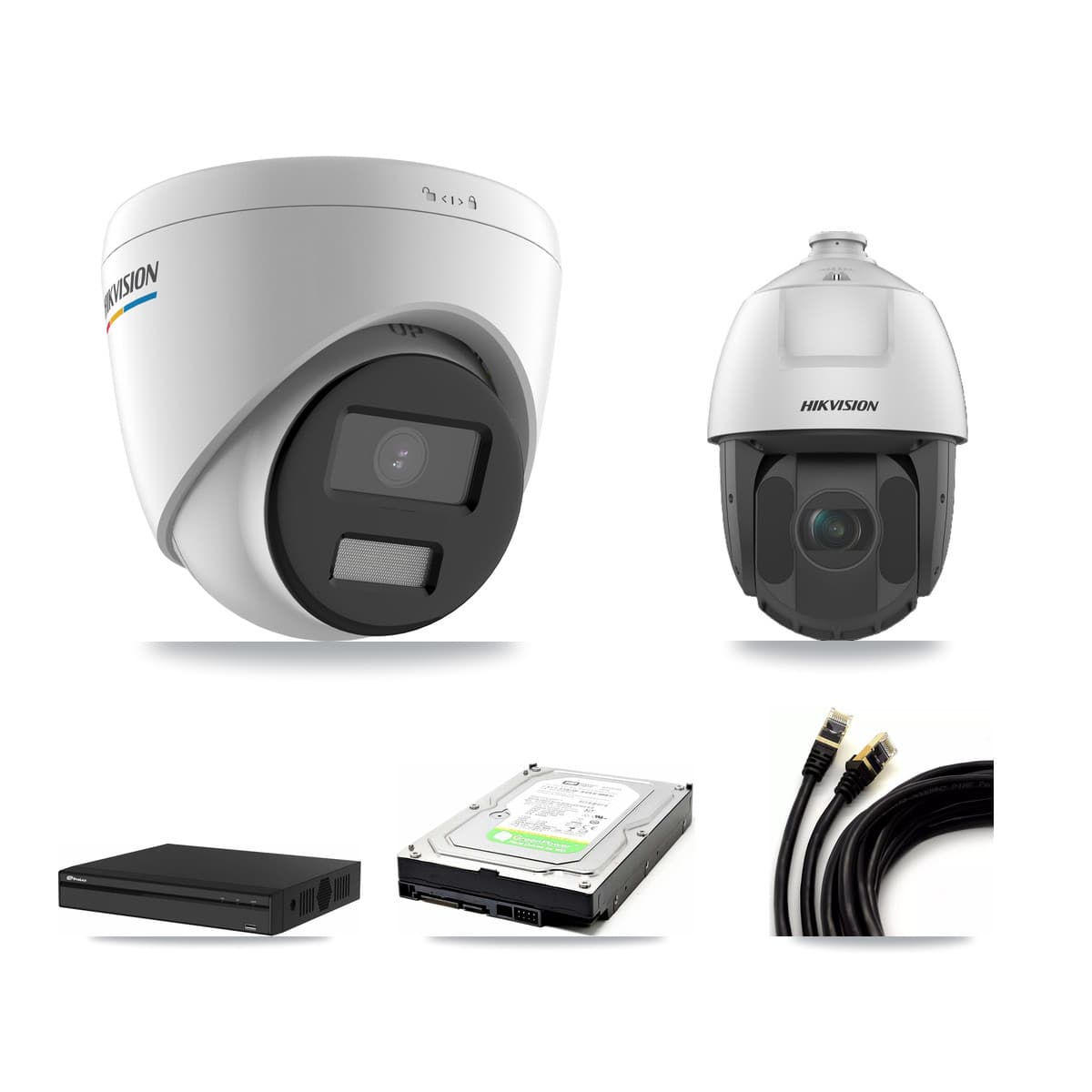 Hikvision & Prolux 4-Channel 2MP CCTV Kit — 1 Turret + 1 PTZ Cameras + 1TB Recording