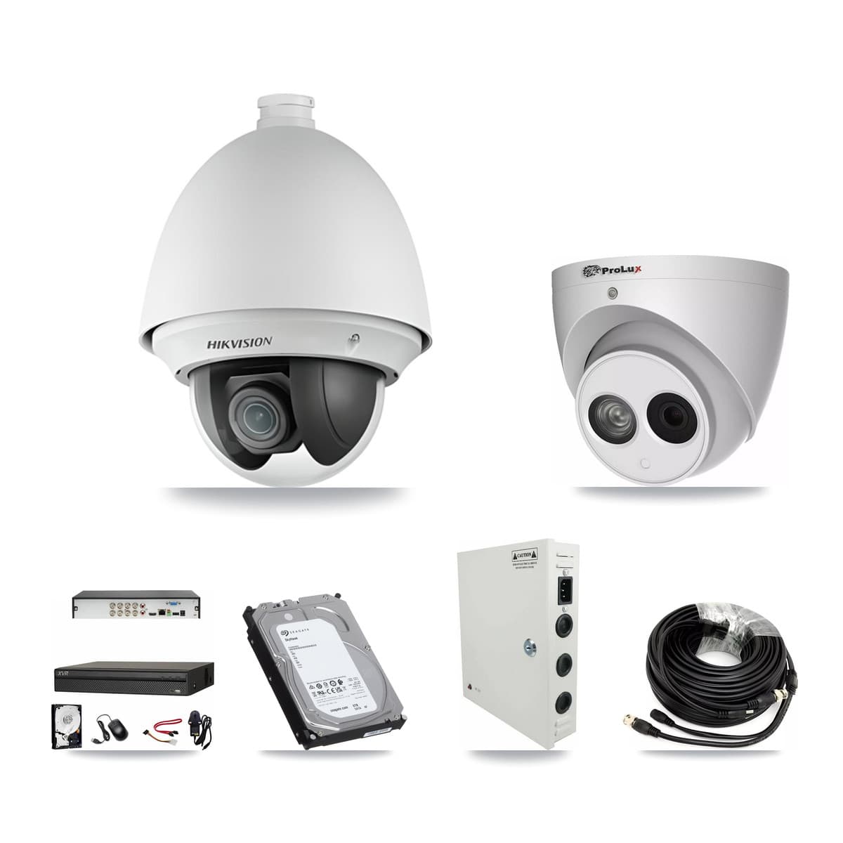 8-Channel 2MP – 4MP CCTV Kit — 7 2MP PTZ + 1 4MP Turret Cameras + 6TB Recording (XVR-3108AD Recorder)
