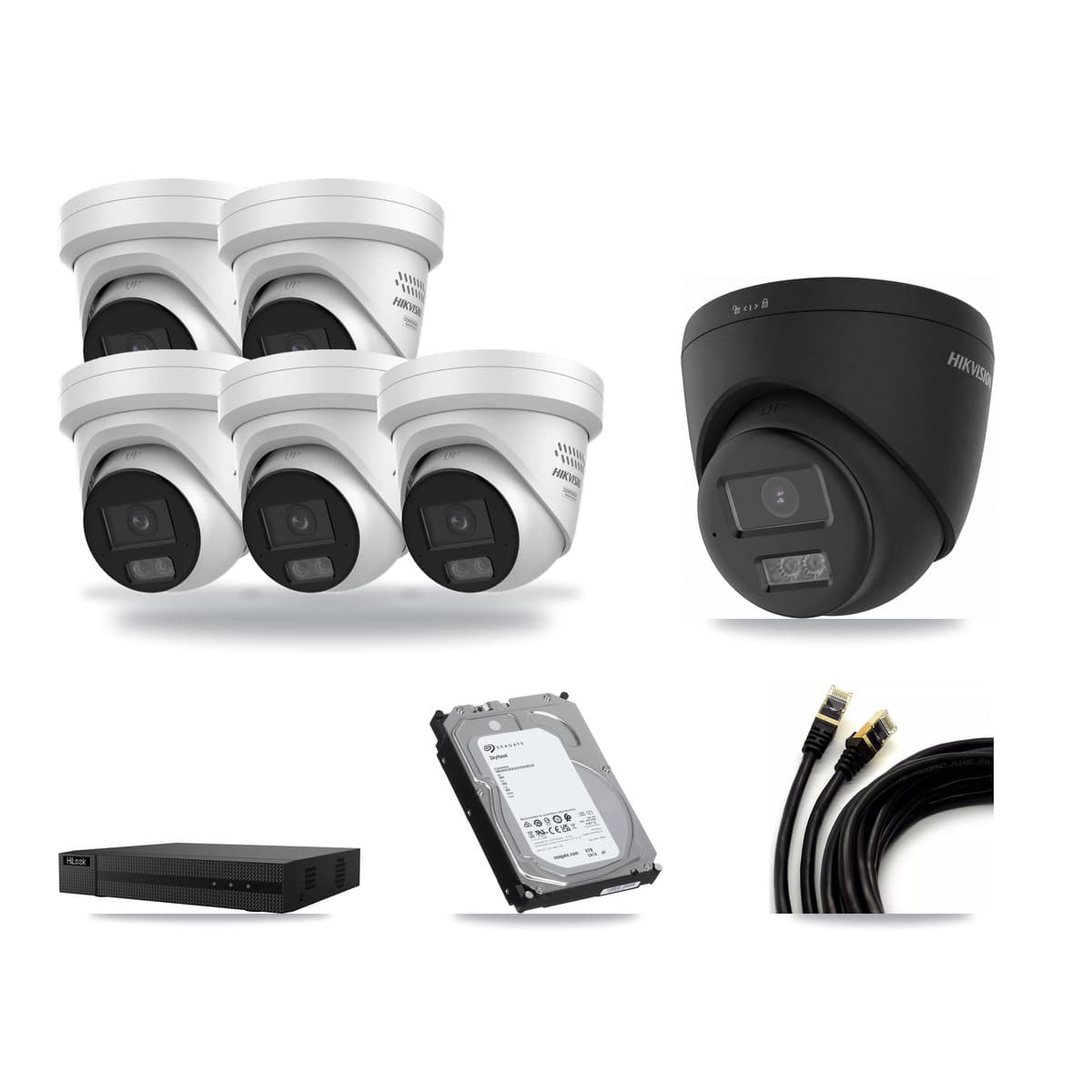 HiLook 8-Channel 4MP – 4K CCTV Kit — 1 4K + 5 4MP Turret Cameras + 6TB Recording - Image 1