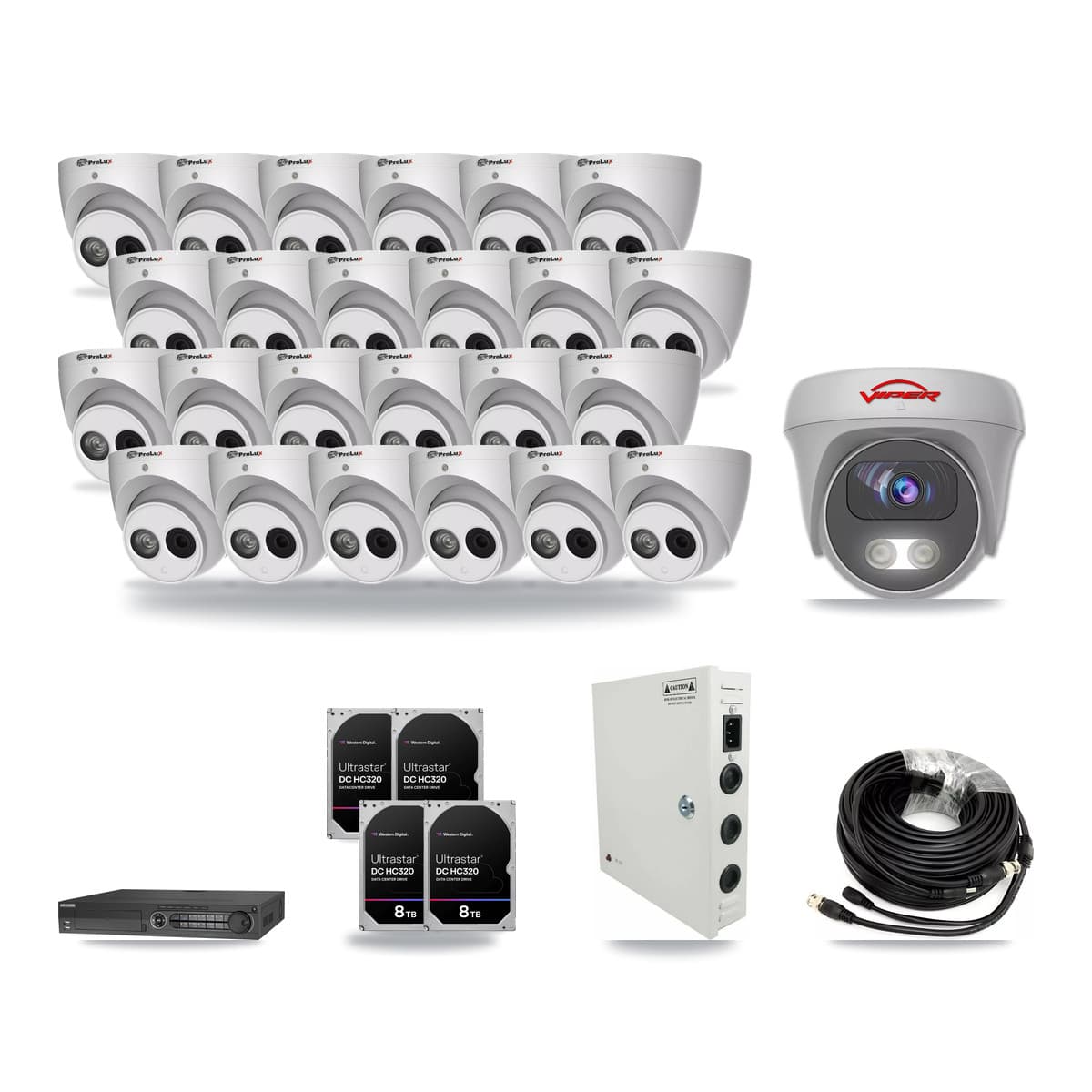 32-Channel 4MP – 5MP CCTV Kit — 24 4MP Turret + 1 5MP Cameras + 4× 8TB Recording - Image 1