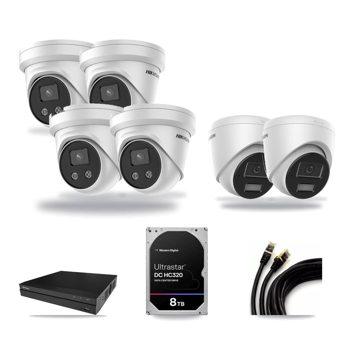Hikvision & Prolux 8-Channel 4MP – 5MP CCTV Kit — 2 4MP + 4 5MP Turret Cameras + 8TB Recording - Image 1