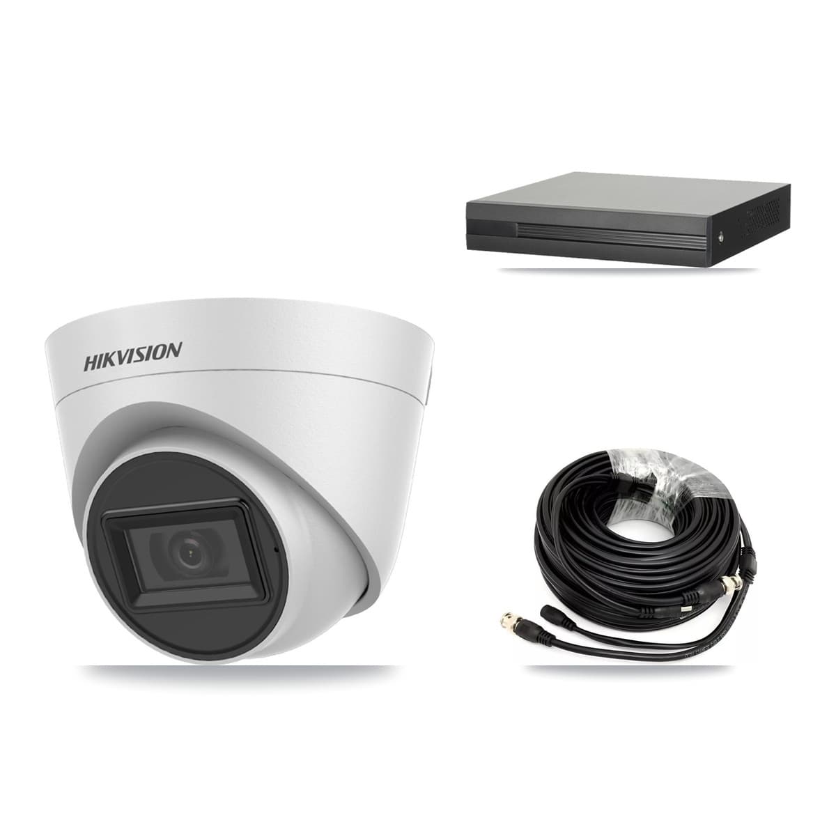 Hikvision 8-Channel 5MP CCTV Kit — 2 White Turret Cameras + 3TB Recording (XVR-3108HS Recorder)