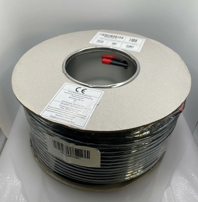 PRO RG59 Coaxial Cable 100m Reel Black Single Core CCTV