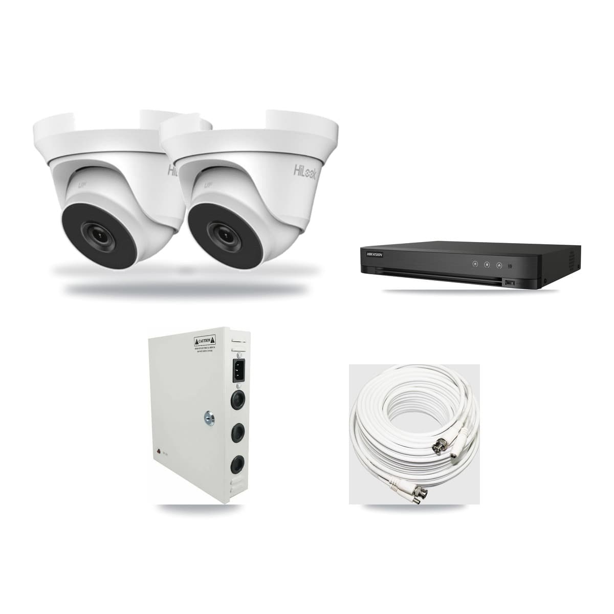 HiLook & Hikvision 4-Channel 4MP CCTV Kit — 2 Turret Cameras + 3TB Recording (DS-7204HUHI Recorder) - Image 1