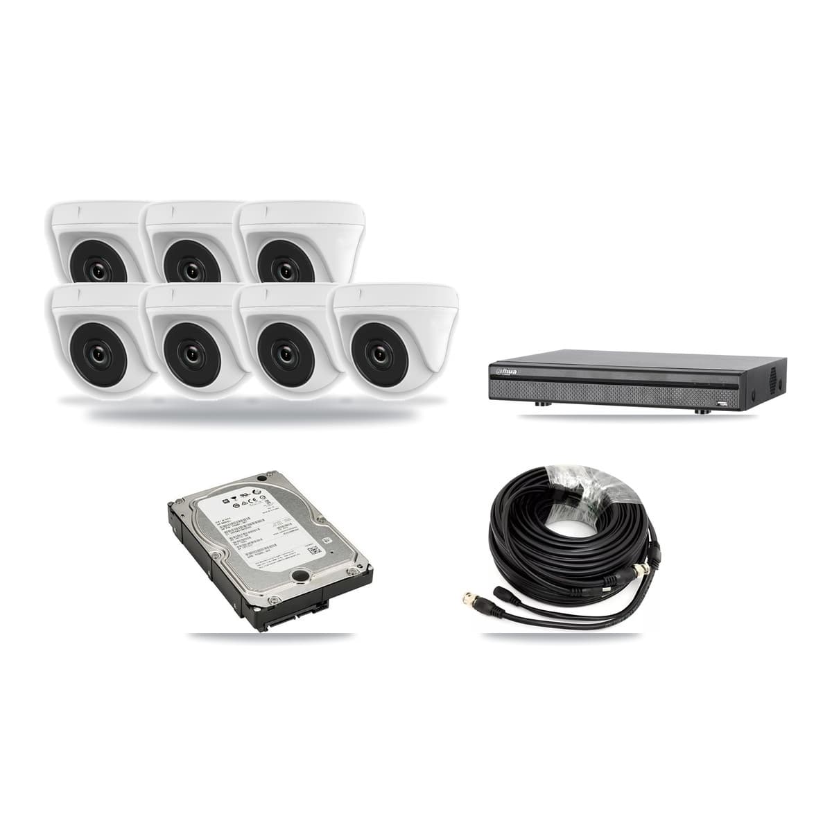 Dahua 8-Channel 2MP CCTV Kit — 7 Dome Cameras + 5TB Recording - Image 1