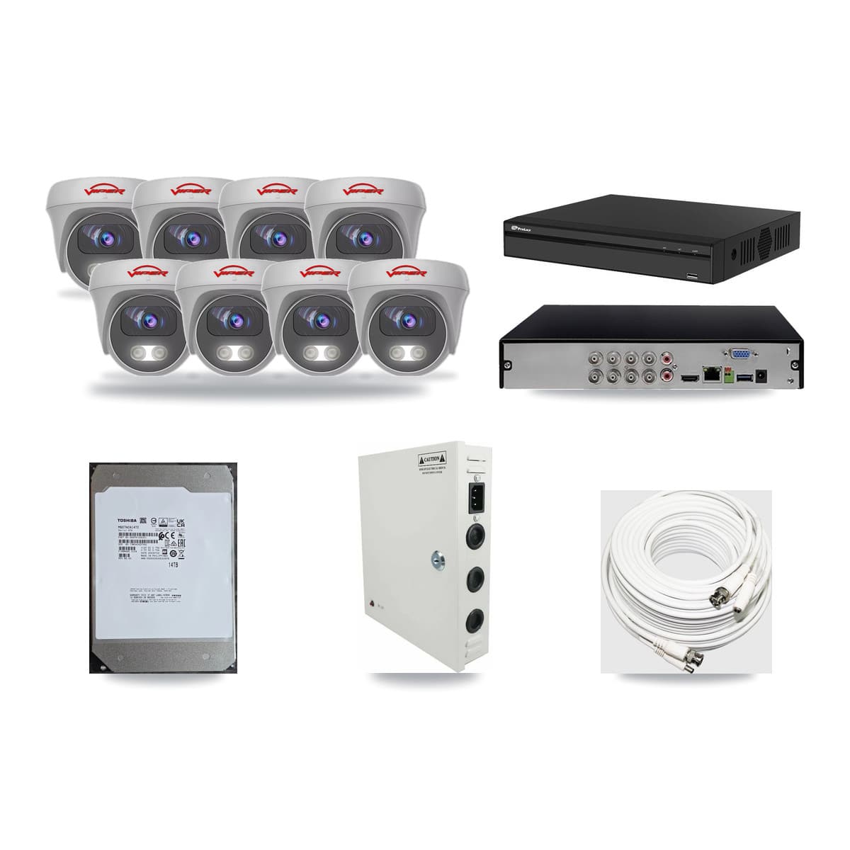 Viper & Prolux 8-Channel 5MP CCTV Kit — 8 Cameras + 14TB Recording - Image 1