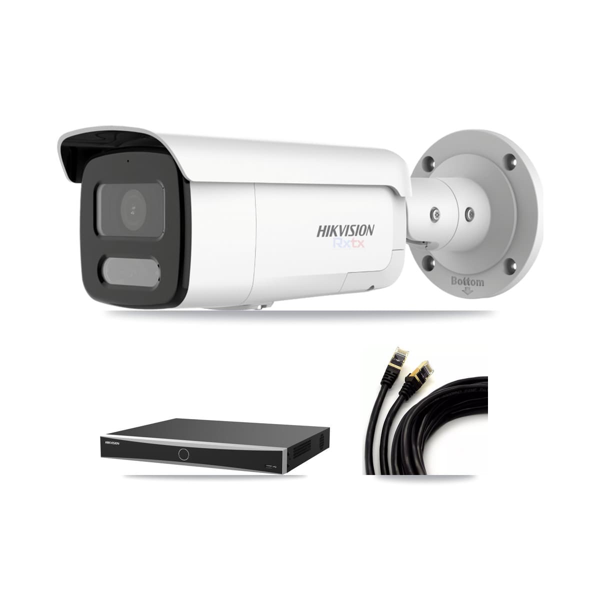 Hikvision 16-Channel 4K CCTV Kit — 3 White Bullet Cameras + 8TB Recording (DS-7616NXI Recorder)