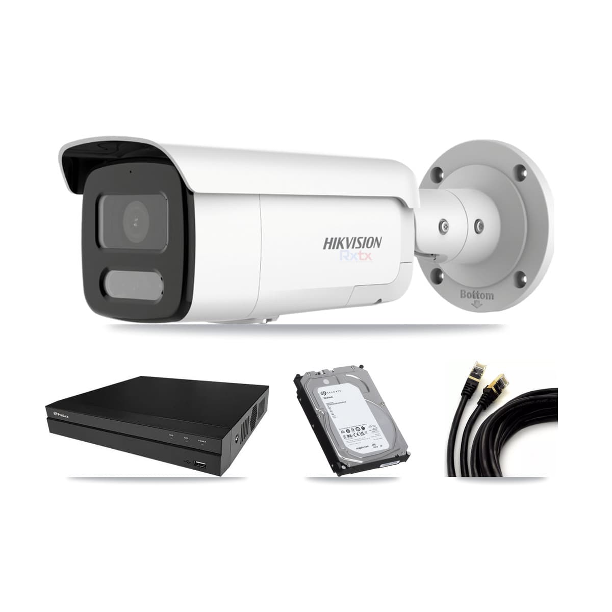 Hikvision & Prolux 8-Channel 4K CCTV Kit — 4 Bullet Cameras + 6TB Recording