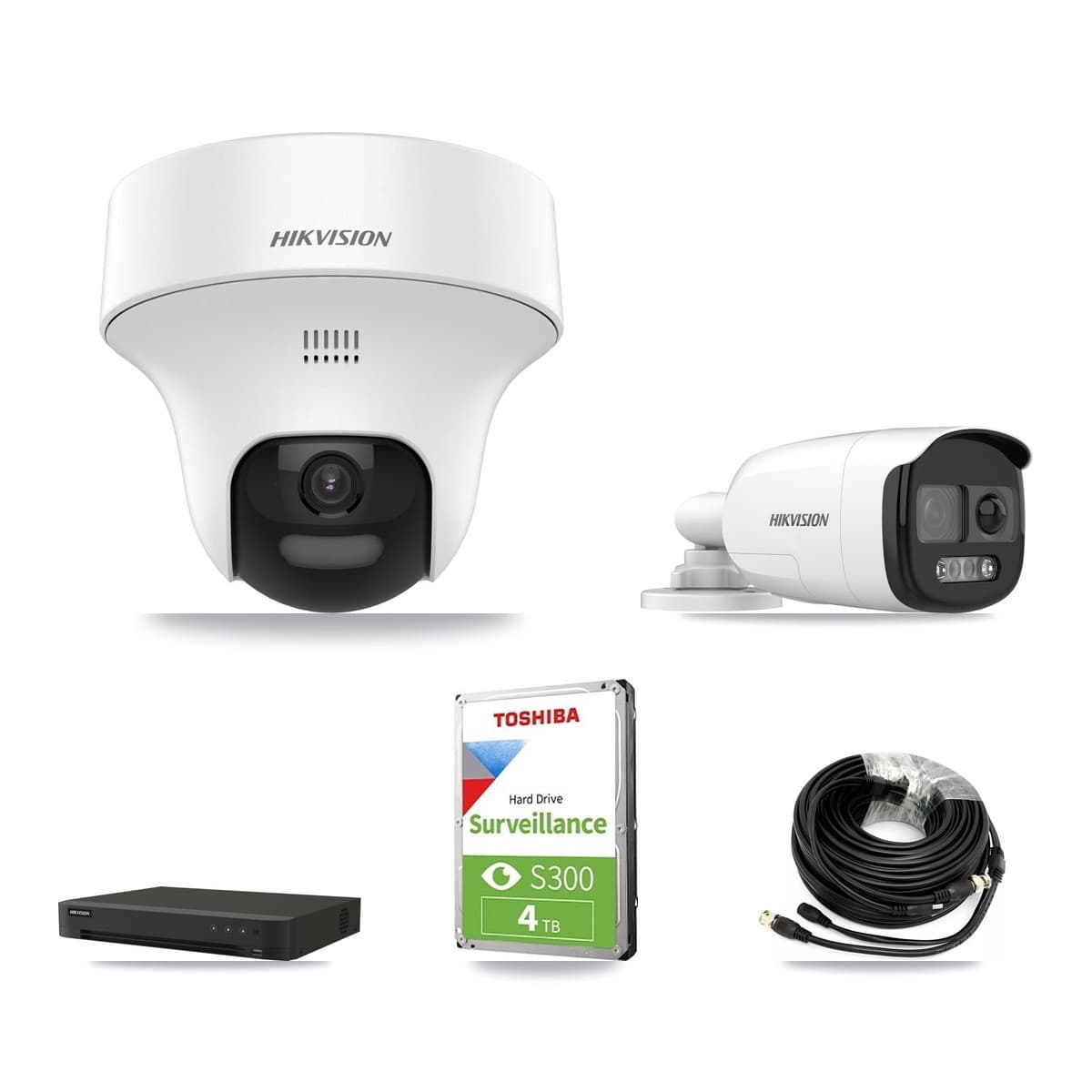 Hikvision 16-Channel 5MP CCTV Kit — 1 DS-2CE12KF3T Bullet + 2 DS-2CE70K0T Turret Cameras + 4TB Recording