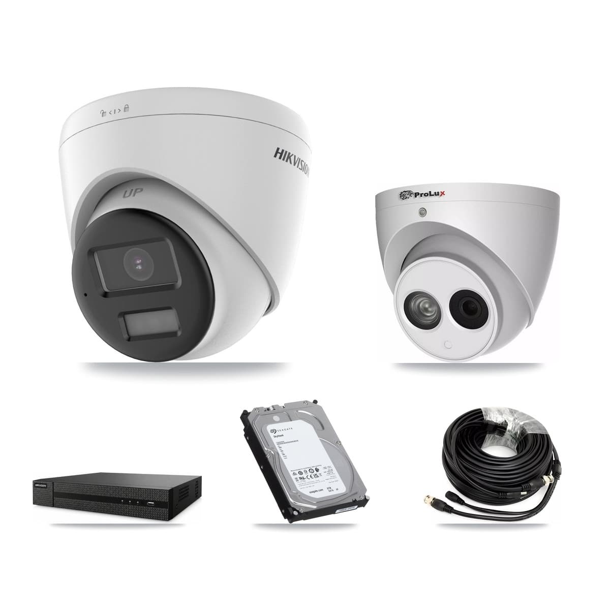 Hikvision & Prolux 8-Channel 4MP – 4K CCTV Kit — 5 4K + 1 4MP Turret Cameras + 6TB Recording - Image 1