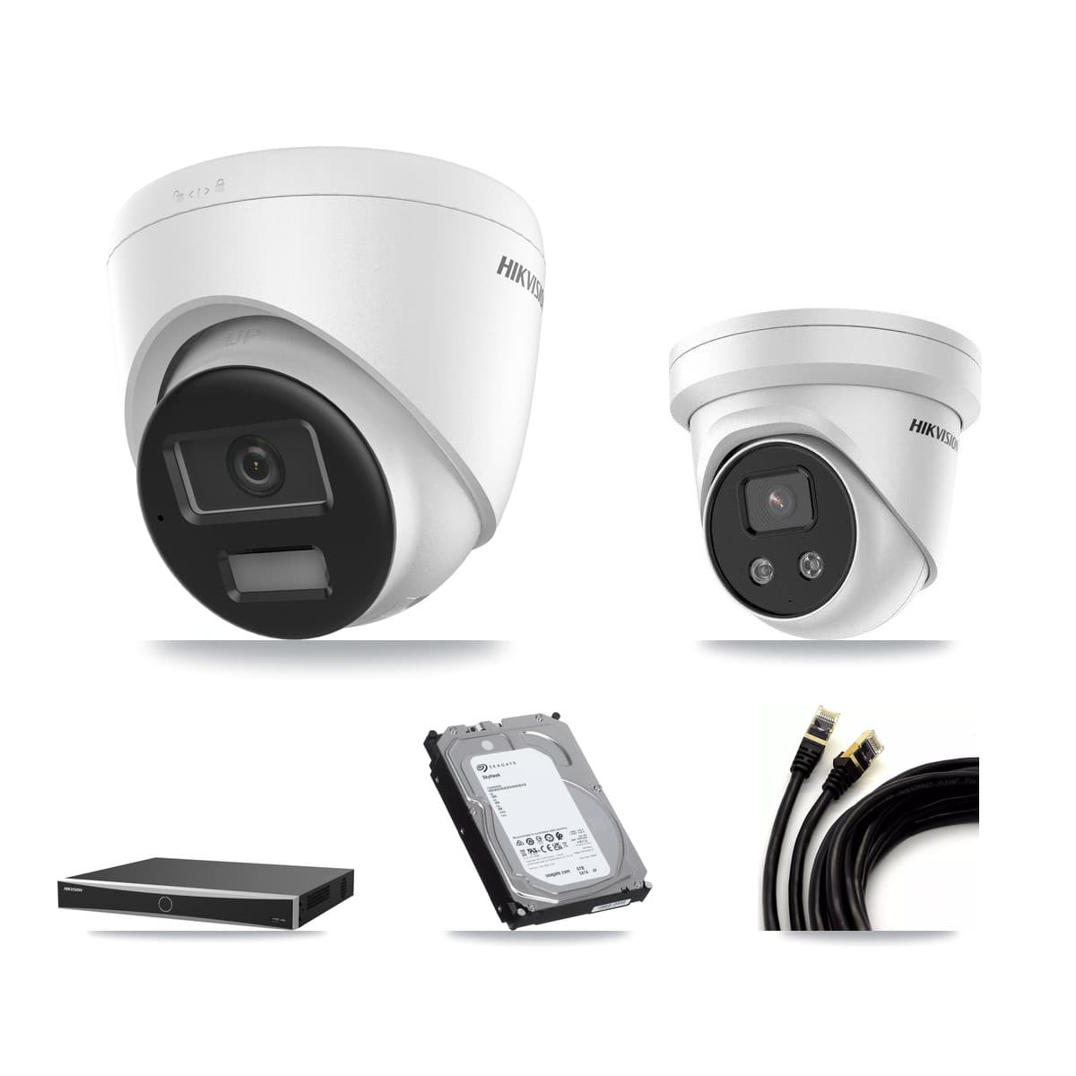 Hikvision 16-Channel 5MP – 4K CCTV Kit — 2 4K + 1 5MP Turret Cameras + 6TB Recording