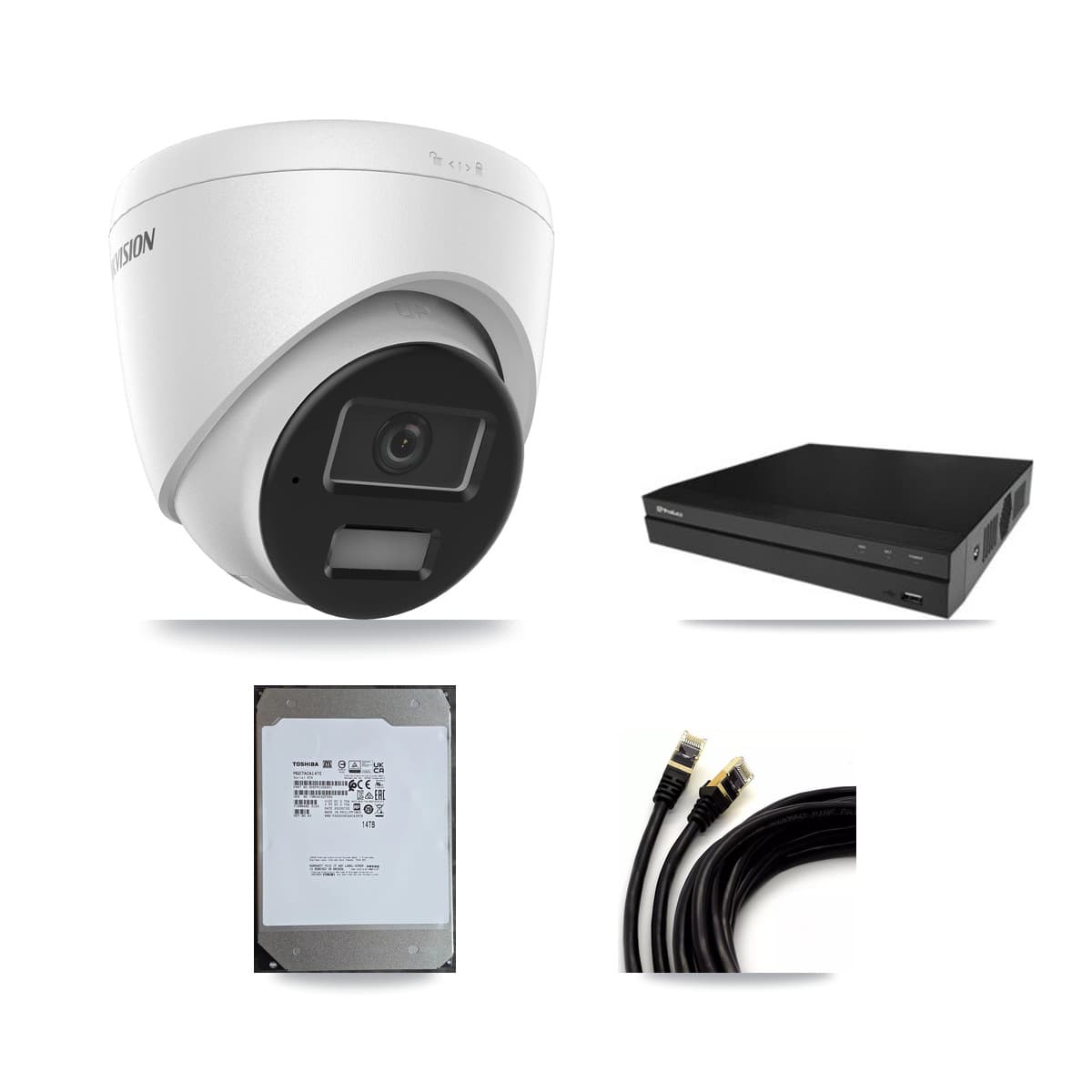 Hikvision & Prolux 16-Channel 4MP CCTV Kit — 10 DS-2CD1343G2 Turret Cameras + 14TB Recording
