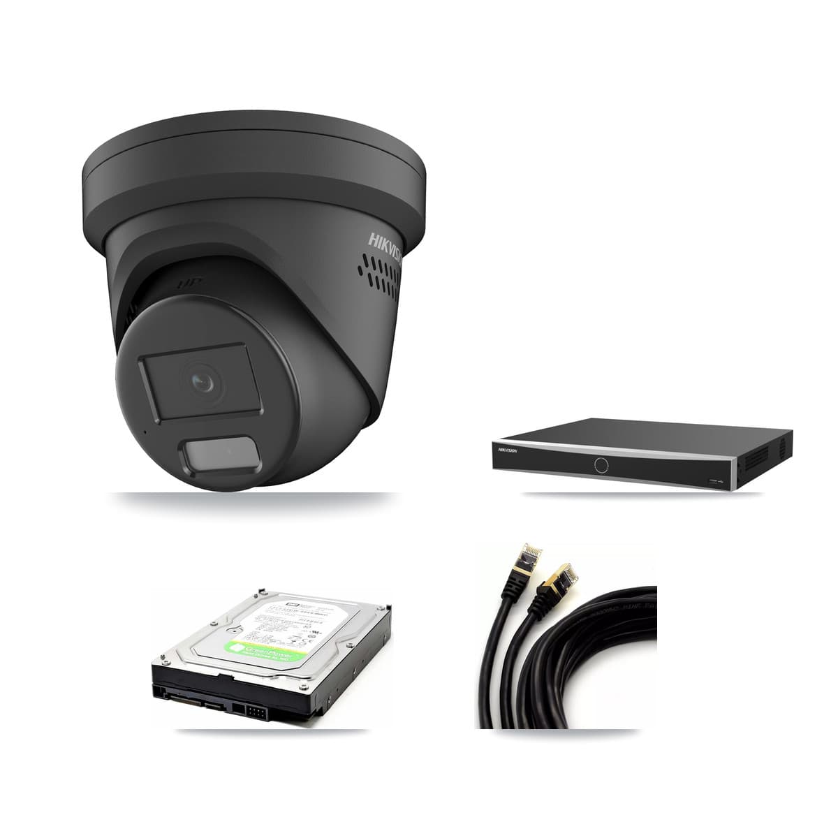 Hikvision 16-Channel 4MP CCTV Kit — 1 Black Turret Camera + 1TB Recording (DS-7616NXI Recorder)