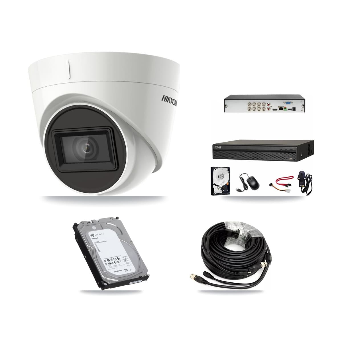 Hikvision & Dahua 8-Channel 4K CCTV Kit — 3 DS-2CE78U1T Turret Cameras + 6TB Recording