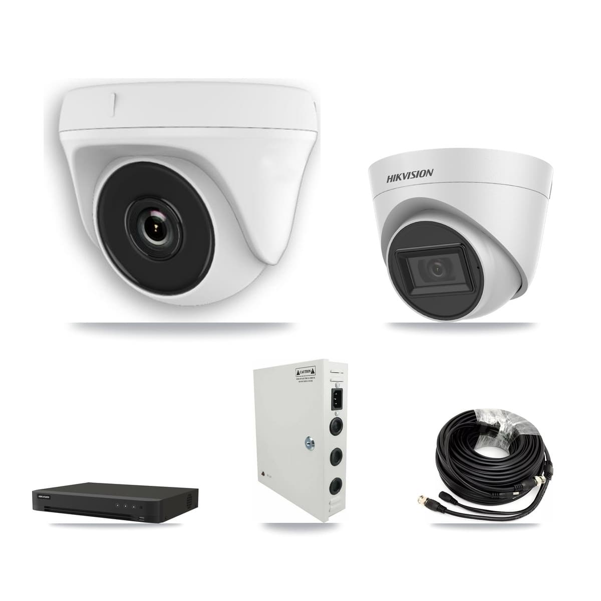Hikvision 16-Channel 2MP – 5MP CCTV Kit — 1 White 5MP Turret + 10 White 2MP Dome Cameras + 8TB Recording (IDS-7216HQHI Recorder)
