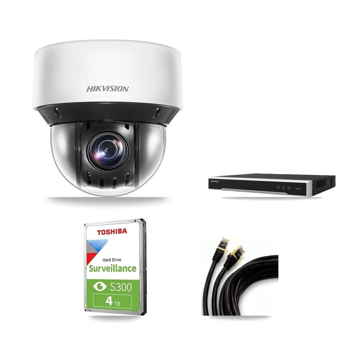 Hikvision 8-Channel 4MP CCTV Kit — 3 DS-2DE4A425IW PTZ Cameras + 4TB Recording (DS-7608NI-M2 Recorder) - Image 1