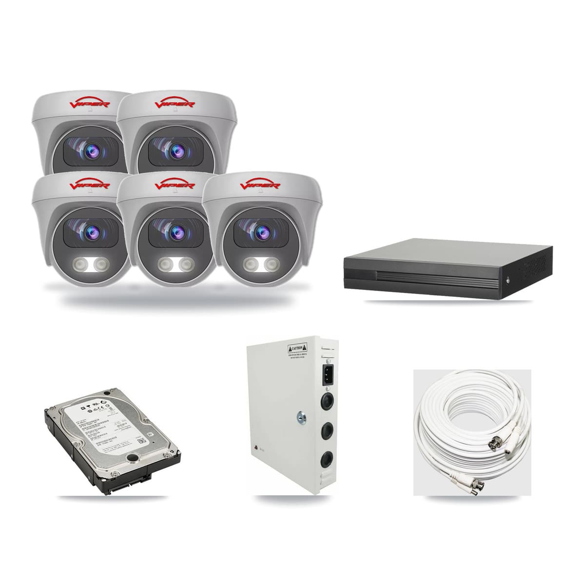 16-Channel 5MP CCTV Kit — 5 Viper Cameras + 5TB Recording - Image 1