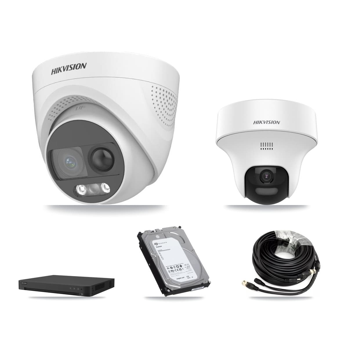 Hikvision 32-Channel 5MP CCTV Kit — 1 DS-2CE70K0T + 3 DS-2CE72KF3T Turret Cameras + 6TB Recording