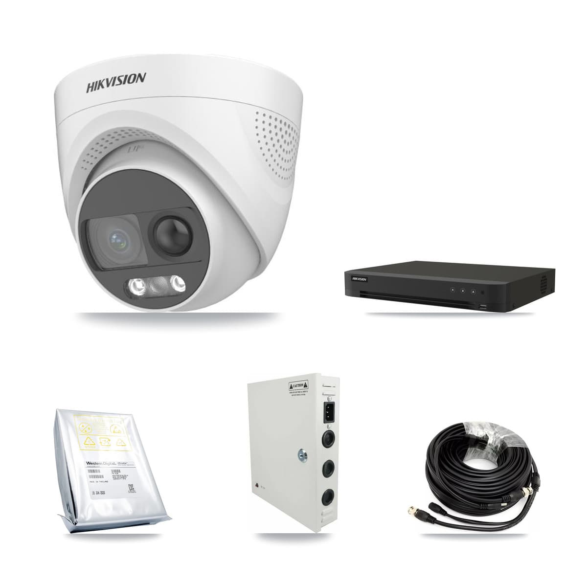 Hikvision 16-Channel 5MP CCTV Kit — 12 DS-2CE72KF3T Turret Cameras + 8TB Recording