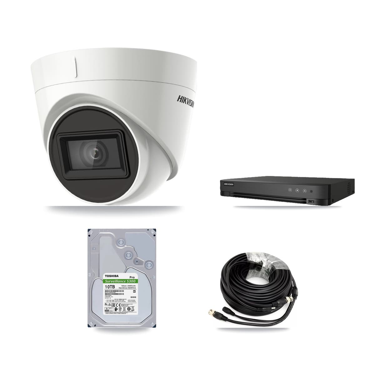 Hikvision 8-Channel 4K CCTV Kit — 5 DS-2CE78U1T Turret Cameras + 10TB Recording