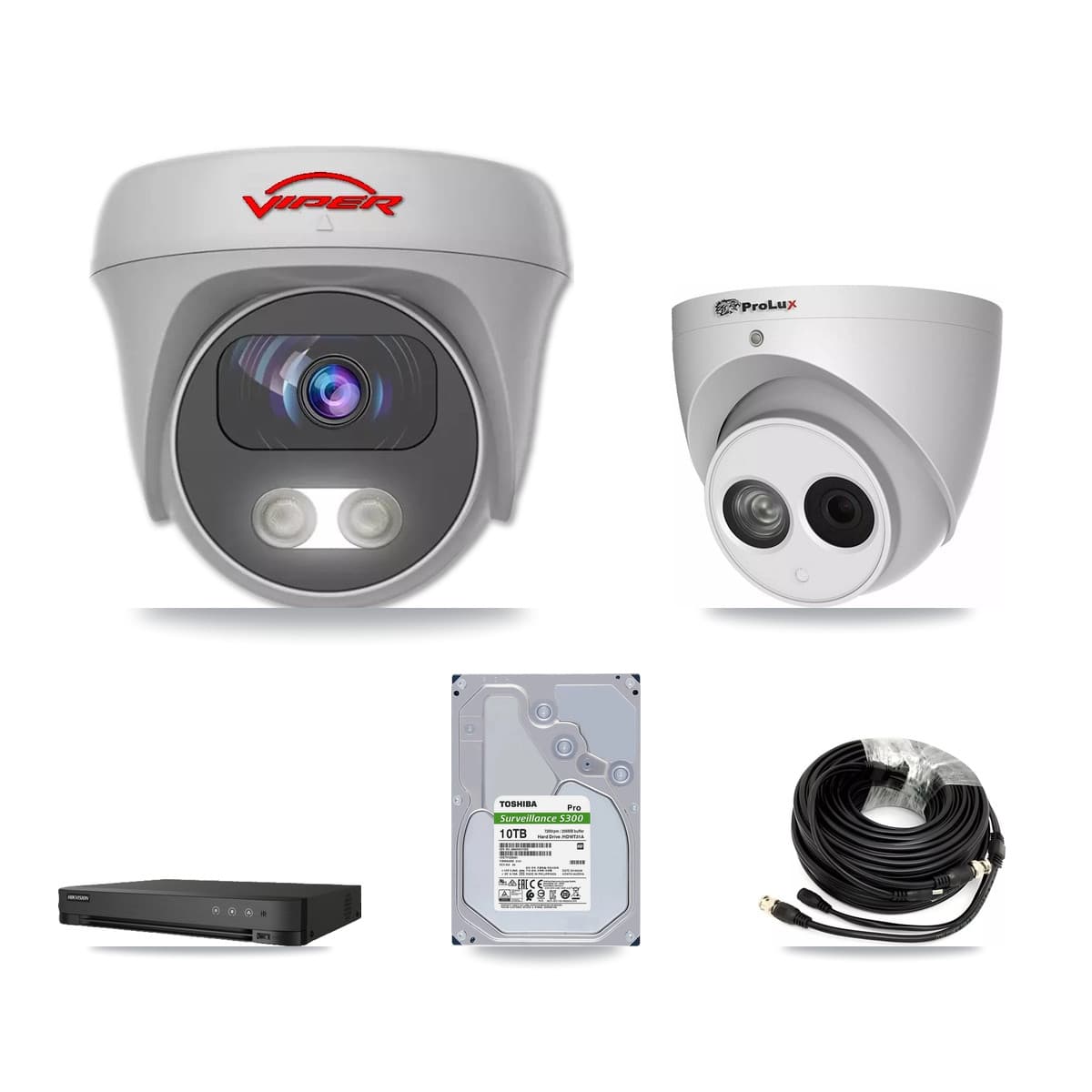 8-Channel 4MP – 5MP CCTV Kit — 2 4MP Turret + 6 5MP Cameras + 10TB Recording - Image 1