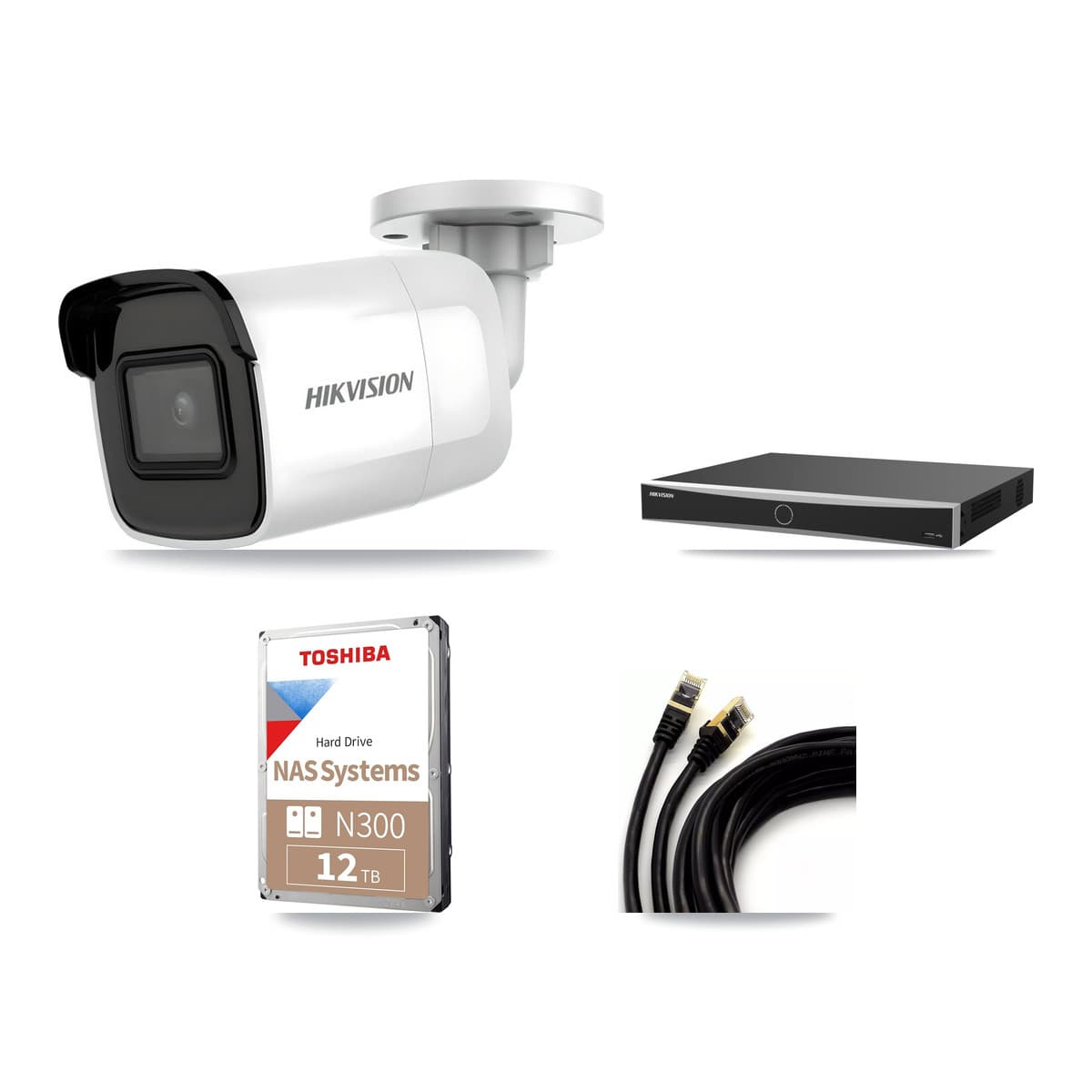 Hikvision 16-Channel 4K CCTV Kit — 9 Bullet Cameras + 2× 12TB Recording (DS-7616NXI Recorder) - Image 1