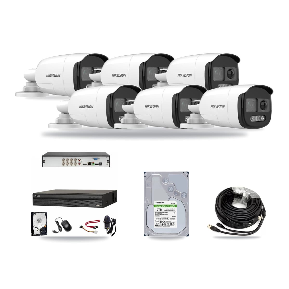 Hikvision & Dahua 8-Channel 5MP CCTV Kit — 6 Bullet Cameras + 10TB Recording - Image 1