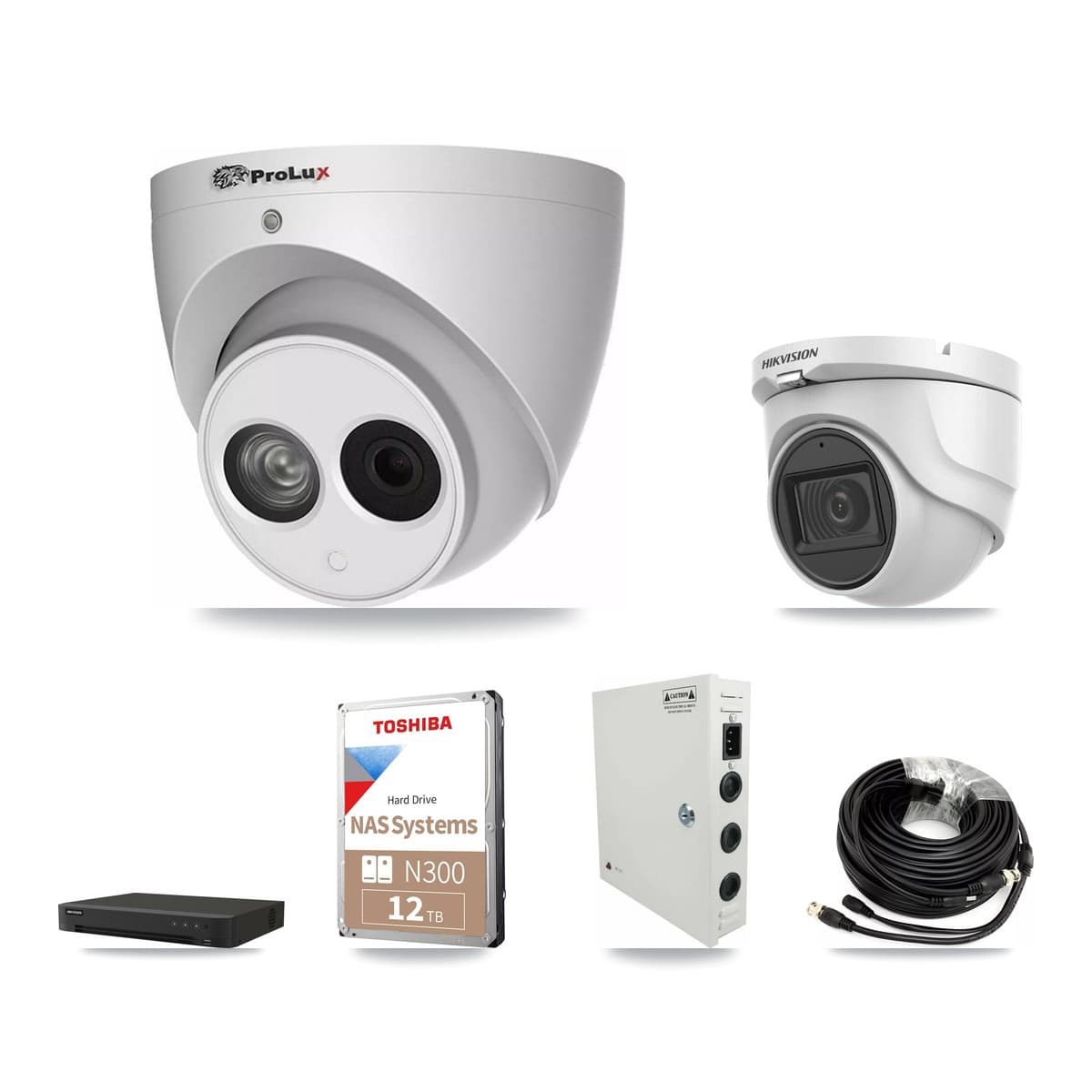 Hikvision & Prolux 16-Channel 4MP – 5MP CCTV Kit — 4 5MP + 8 4MP Turret Cameras + 12TB Recording - Image 1