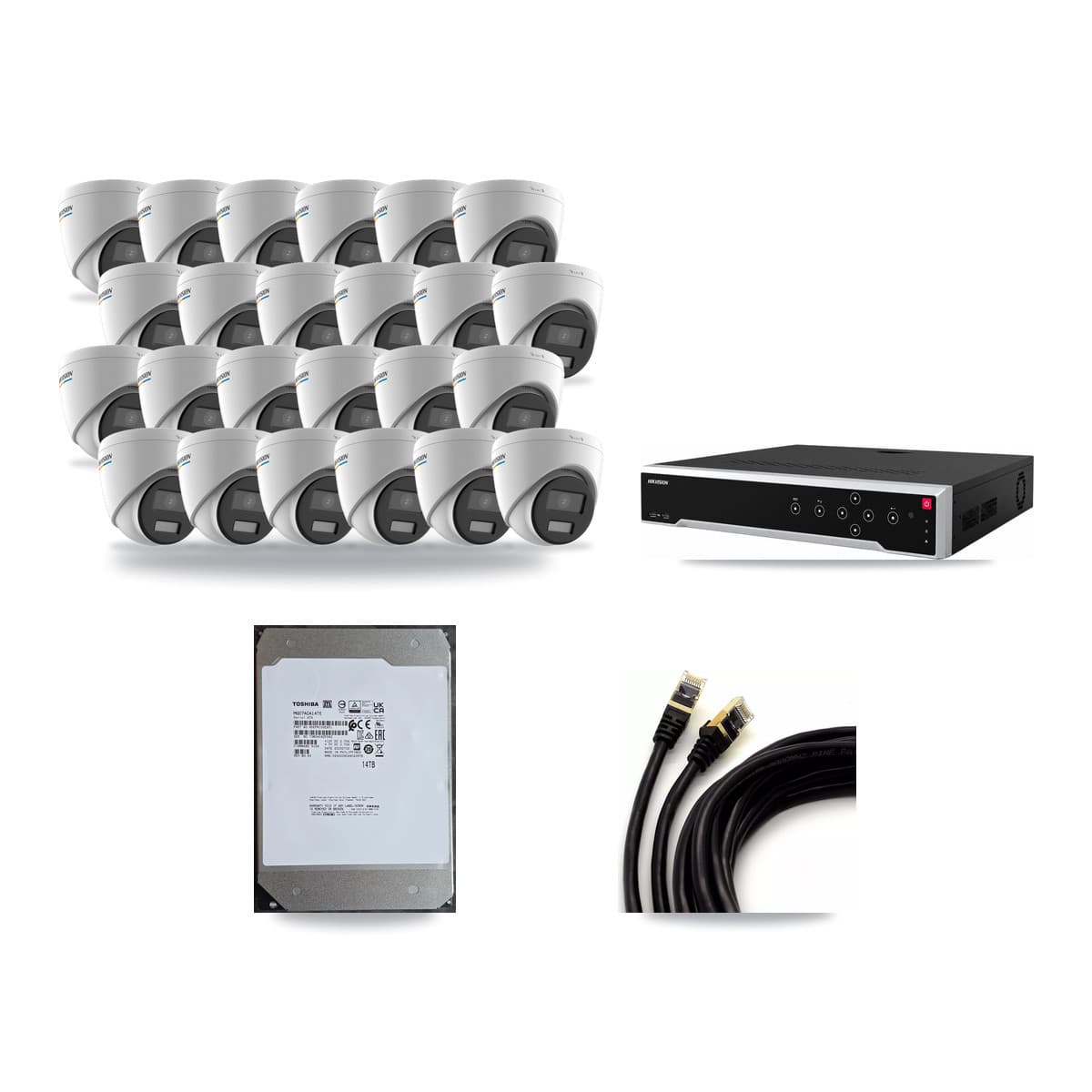 Hikvision 32-Channel 2MP CCTV Kit — 24 Turret Cameras + 14TB Recording - Image 1