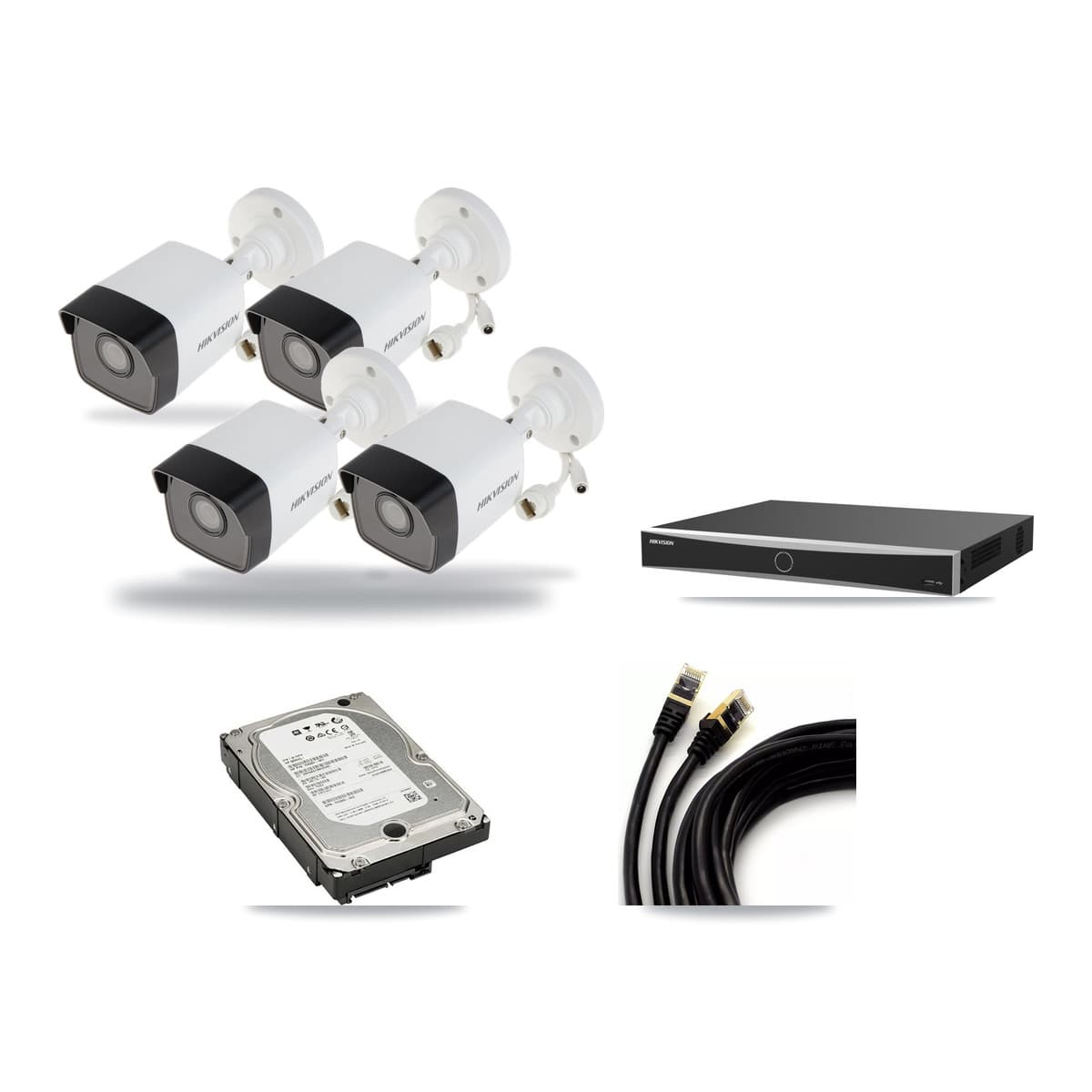 Hikvision 16-Channel 5MP CCTV Kit — 4 Bullet Cameras + 5TB Recording (DS-7616NXI Recorder) - Image 1