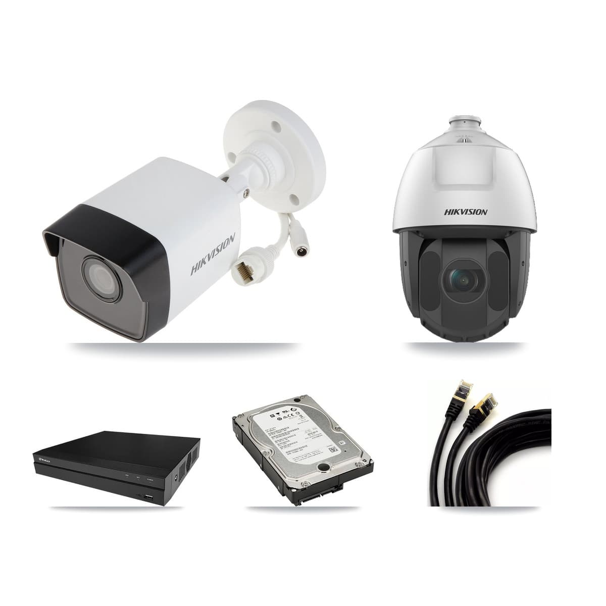 Hikvision & Prolux 8-Channel 2MP – 5MP CCTV Kit — 3 5MP Bullet + 1 2MP PTZ Cameras + 5TB Recording