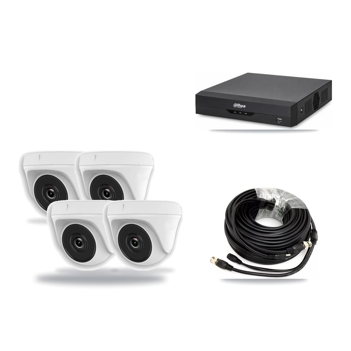 Dahua 4-Channel 2MP CCTV Kit — 4 Dome Cameras + 3TB Recording - Image 1