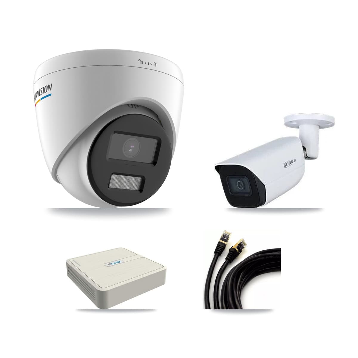 8-Channel 2MP – 5MP CCTV Kit — 3 2MP Turret + 1 5MP Bullet Cameras + 3TB Recording