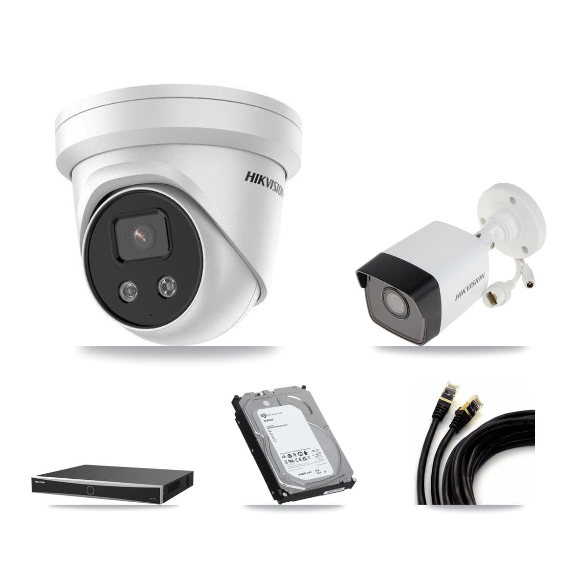 Hikvision 16-Channel 5MP CCTV Kit — 1 DS-2CD1053G0 Bullet + 6 DS-2CD3356G2 Turret Cameras + 6TB Recording
