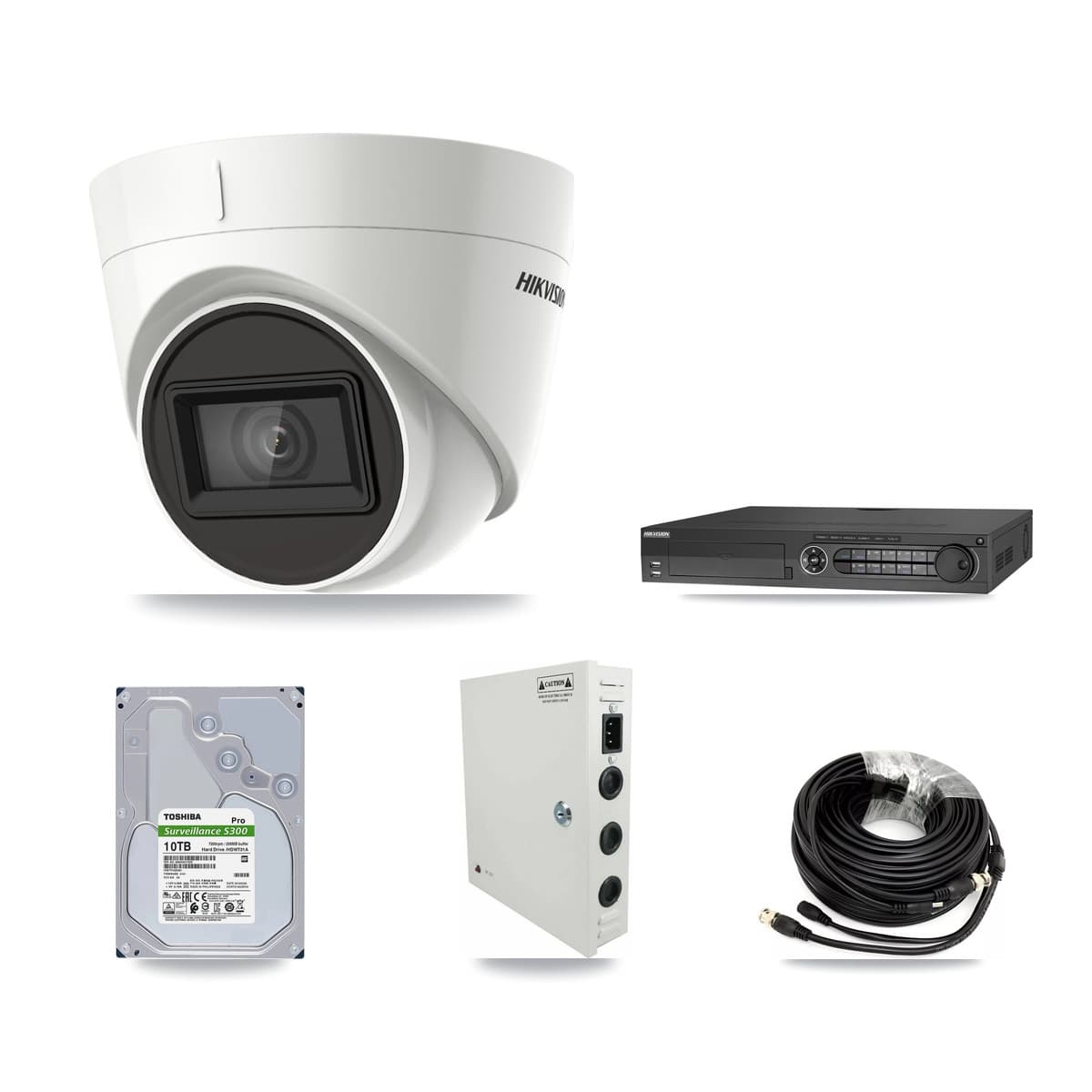 Hikvision 32-Channel 4K CCTV Kit — 16 DS-2CE78U1T Turret Cameras + 10TB Recording