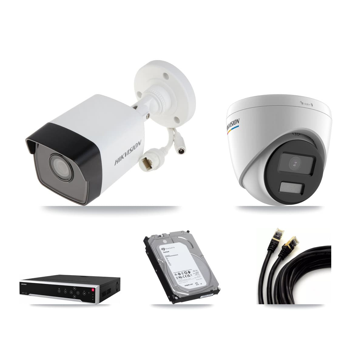 Hikvision 32-Channel 2MP – 5MP CCTV Kit — 3 5MP Bullet + 3 2MP Turret Cameras + 6TB Recording