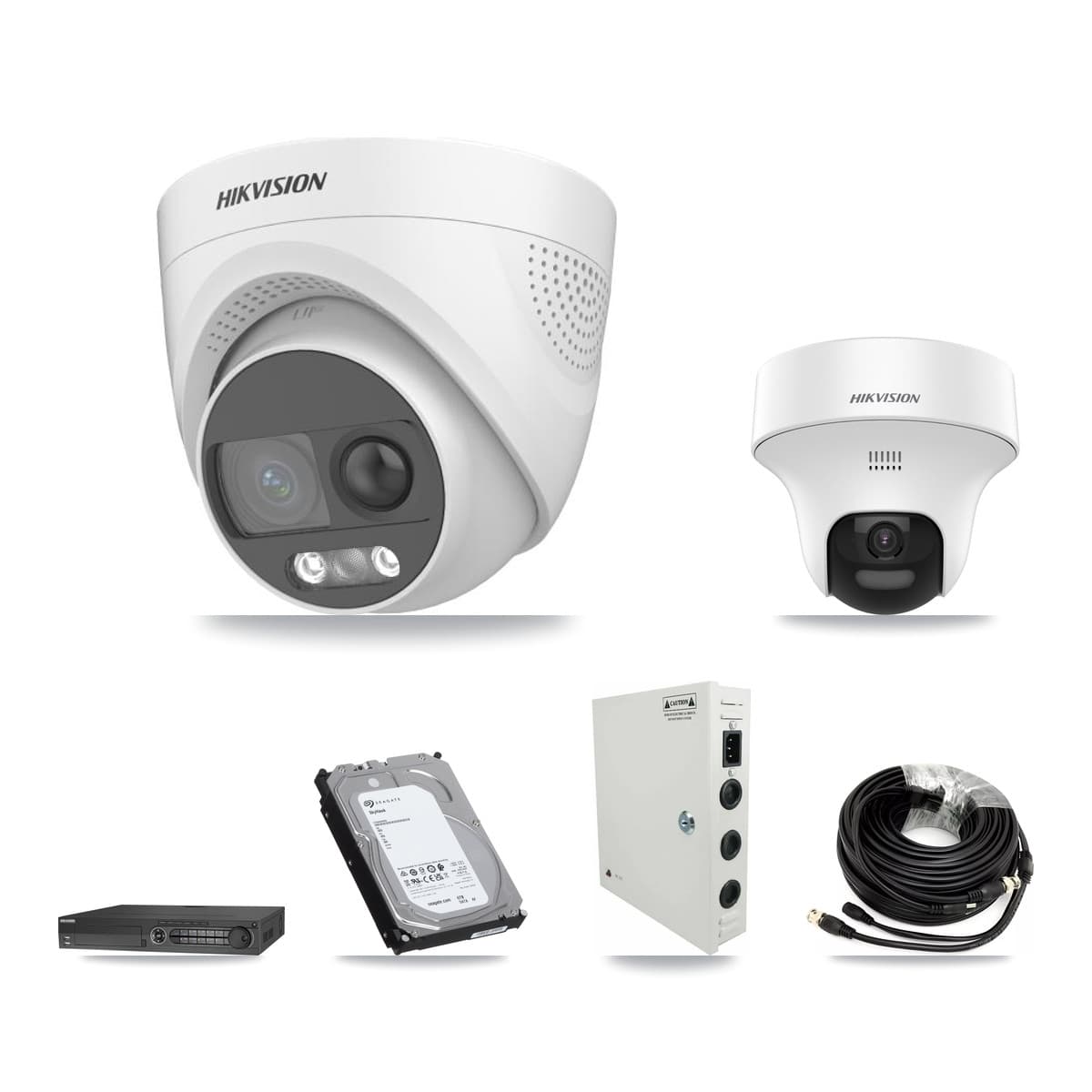 Hikvision 32-Channel 5MP CCTV Kit — 4 DS-2CE70K0T + 9 DS-2CE72KF3T Turret Cameras + 3× 6TB Recording
