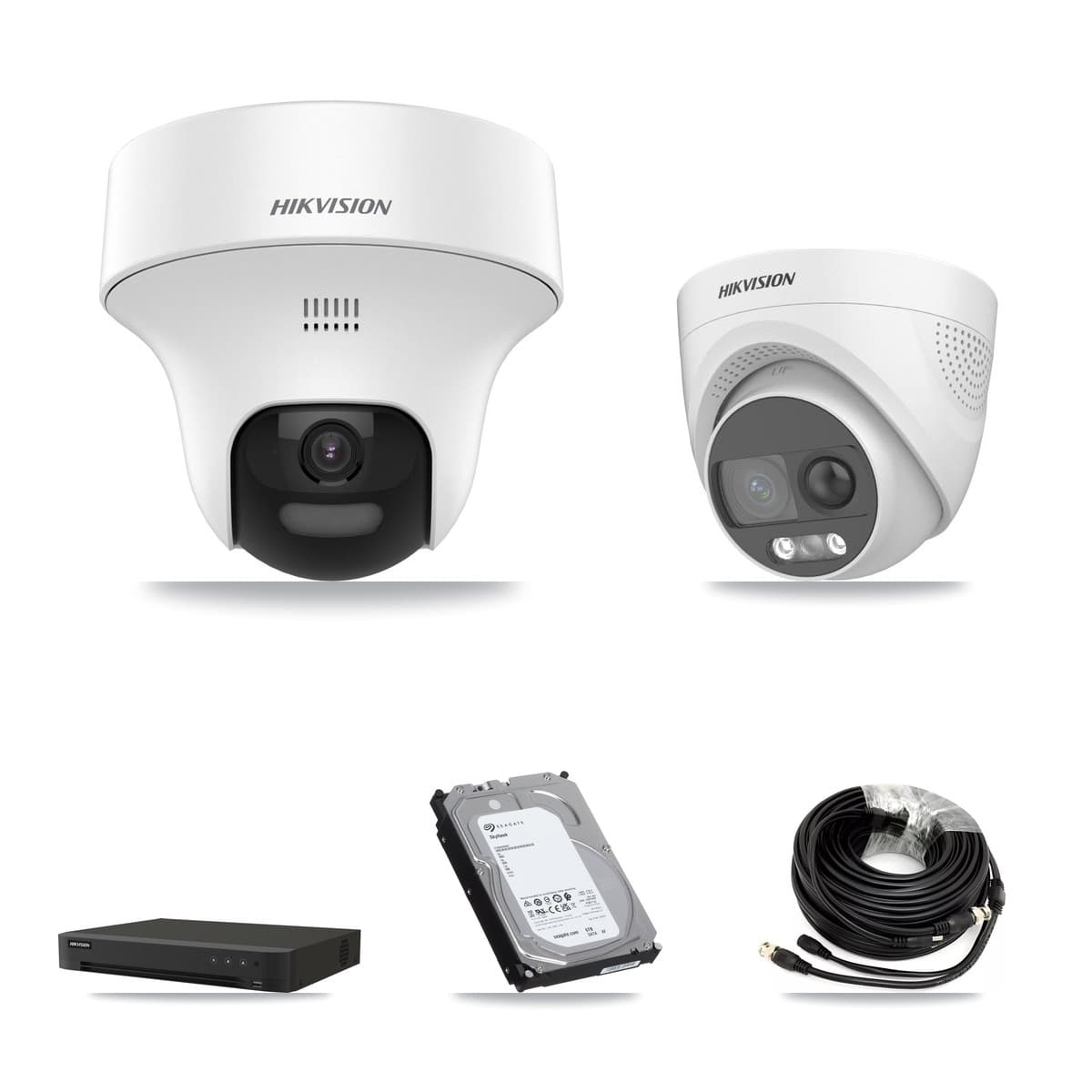 Hikvision 16-Channel 5MP CCTV Kit — 4 DS-2CE70K0T + 4 DS-2CE72KF3T Turret Cameras + 6TB Recording