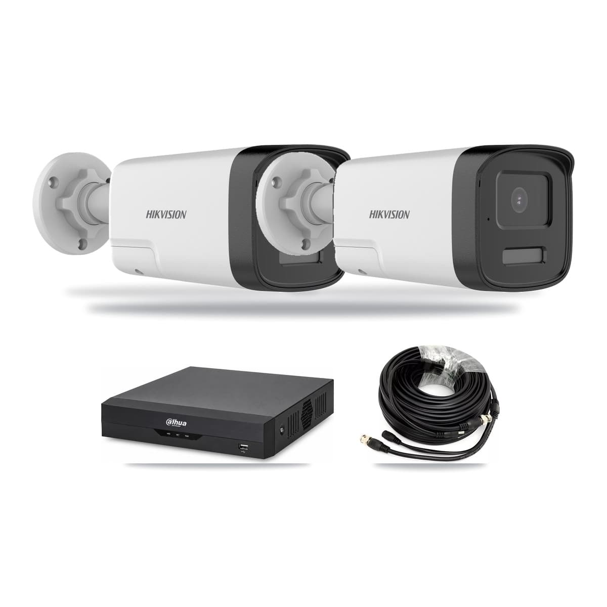 Hikvision & Dahua 4-Channel 5MP CCTV Kit — 2 DS-2CE17K0T Bullet Cameras + 3TB Recording - Image 1