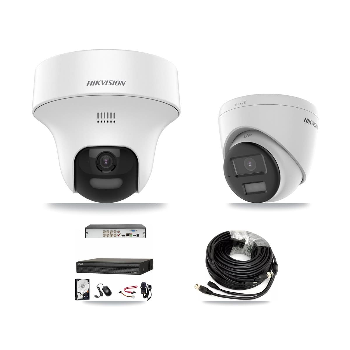 Hikvision & Dahua 8-Channel 5MP CCTV Kit — 5 DS-2CE70K0T + 1 DS-2CE78K0T Turret Cameras + 8TB Recording
