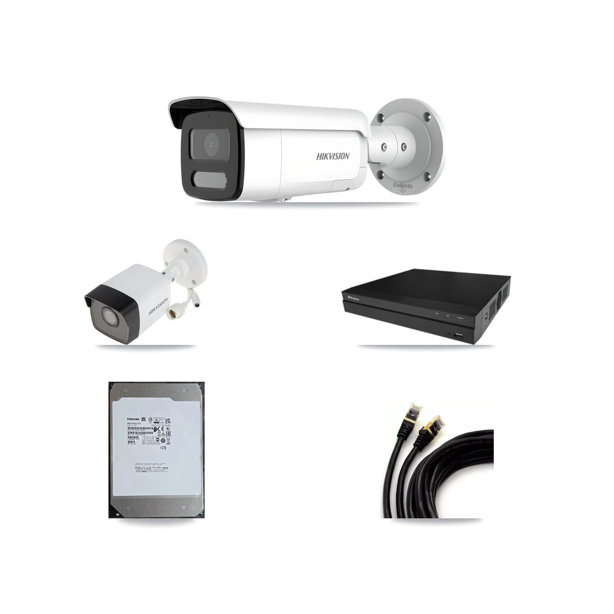 Hikvision & Prolux 16-Channel 4MP – 5MP CCTV Kit — 3 5MP + 8 4MP Bullet Cameras + 14TB Recording