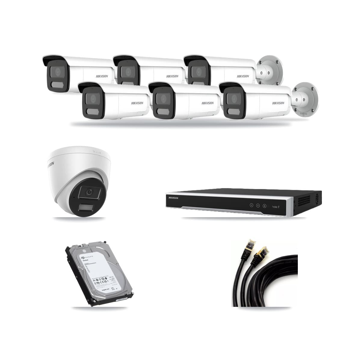 Hikvision 16-Channel 4MP CCTV Kit — 1 Turret + 6 Bullet Cameras + 6TB Recording - Image 1