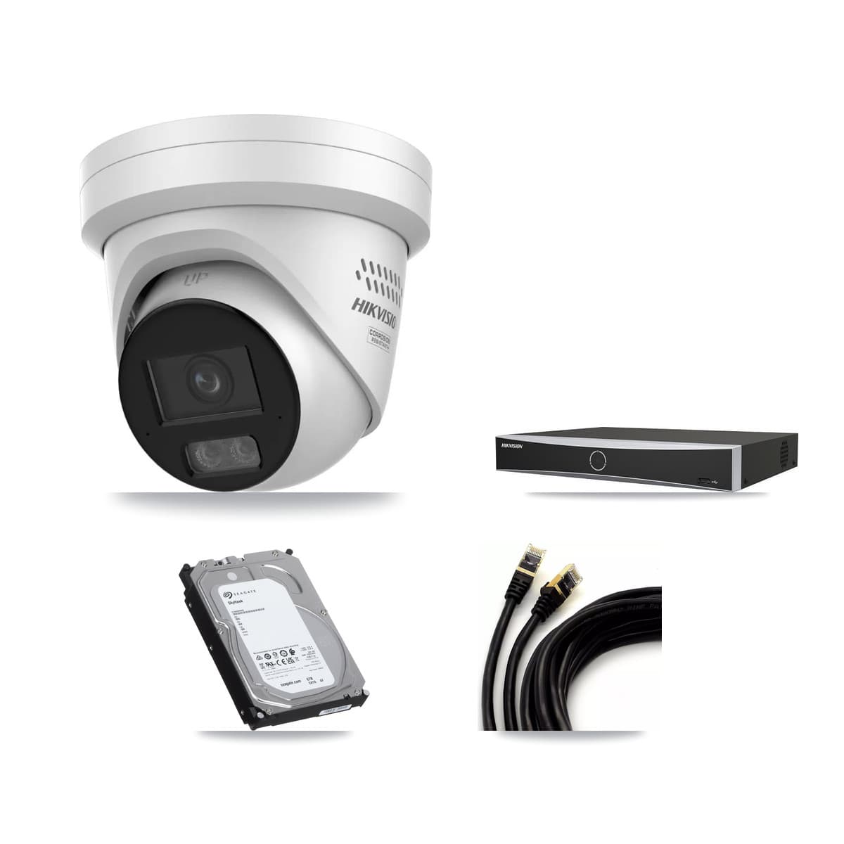 Hikvision 4-Channel 4MP CCTV Kit — 4 DS-2CD2347G3 Turret Cameras + 6TB Recording
