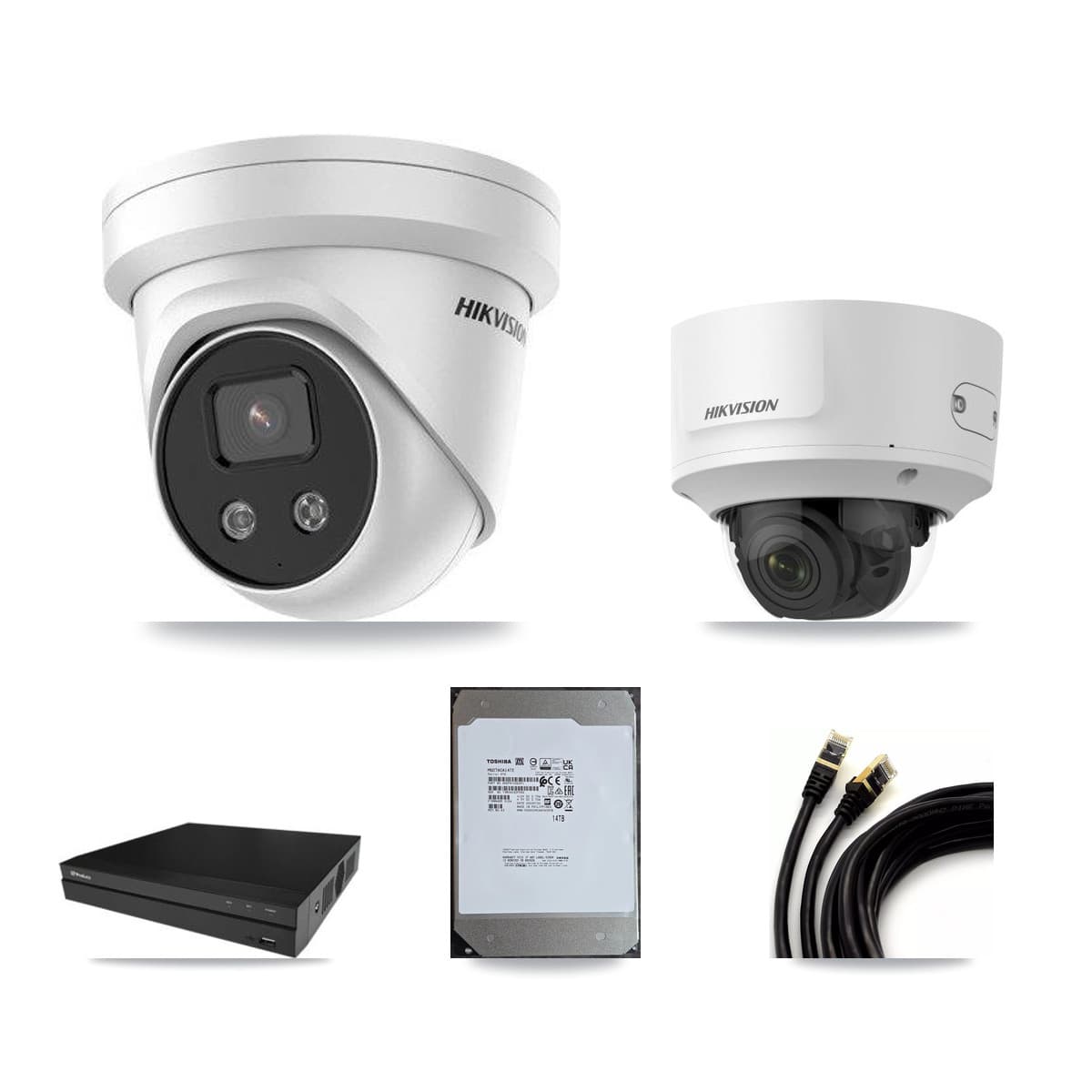 Hikvision & Prolux 16-Channel 2MP – 5MP CCTV Kit — 1 2MP Dome + 10 5MP Turret Cameras + 14TB Recording