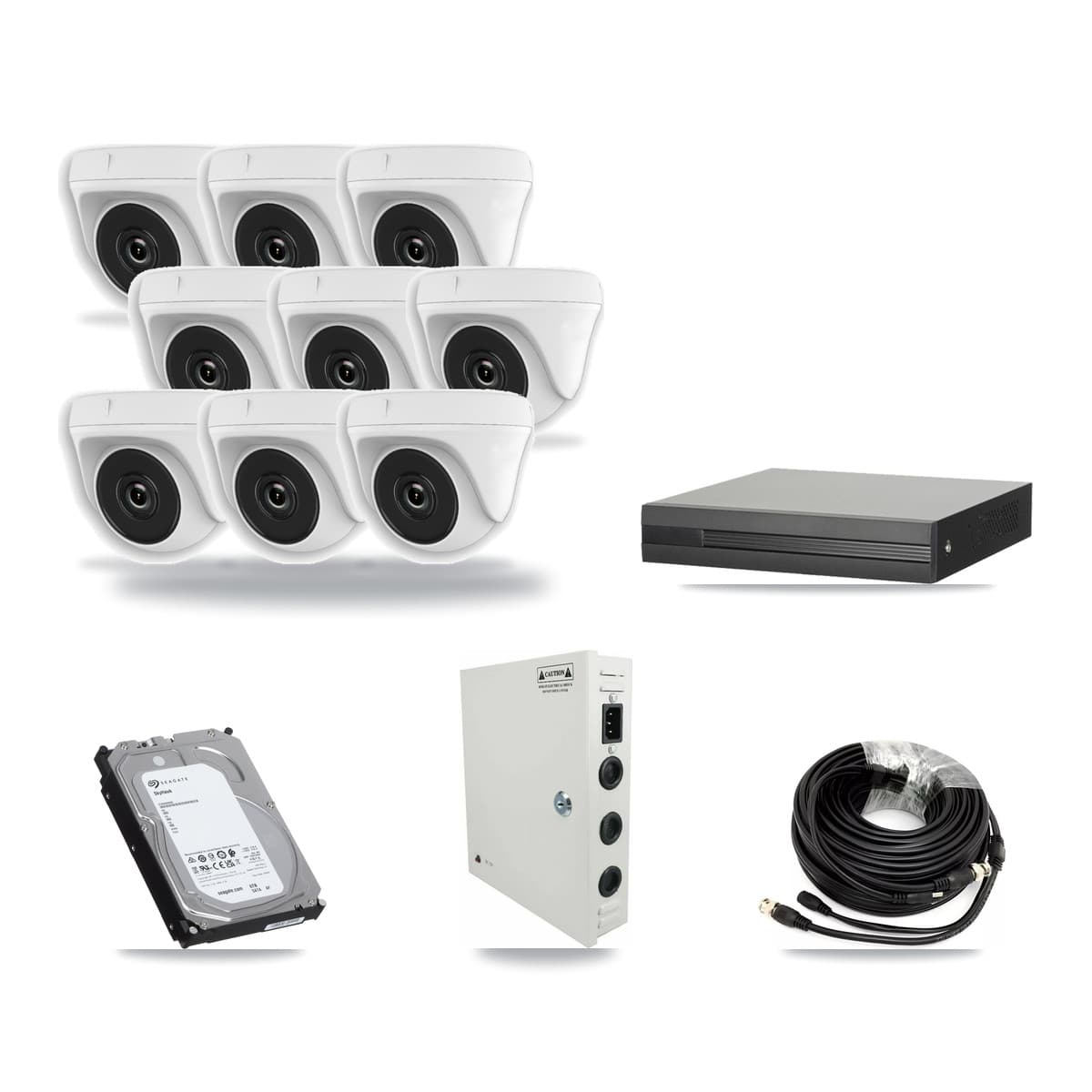 16-Channel 2MP CCTV Kit — 9 Dome Cameras + 6TB Recording - Image 1