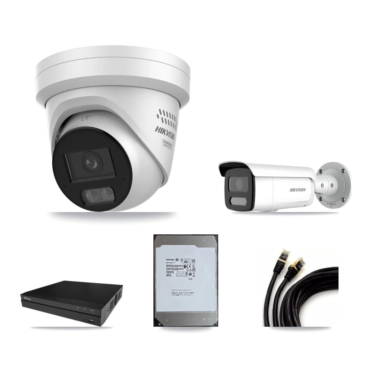 Hikvision & Prolux 16-Channel 4MP CCTV Kit — 6 Turret + 6 Bullet Cameras + 14TB Recording