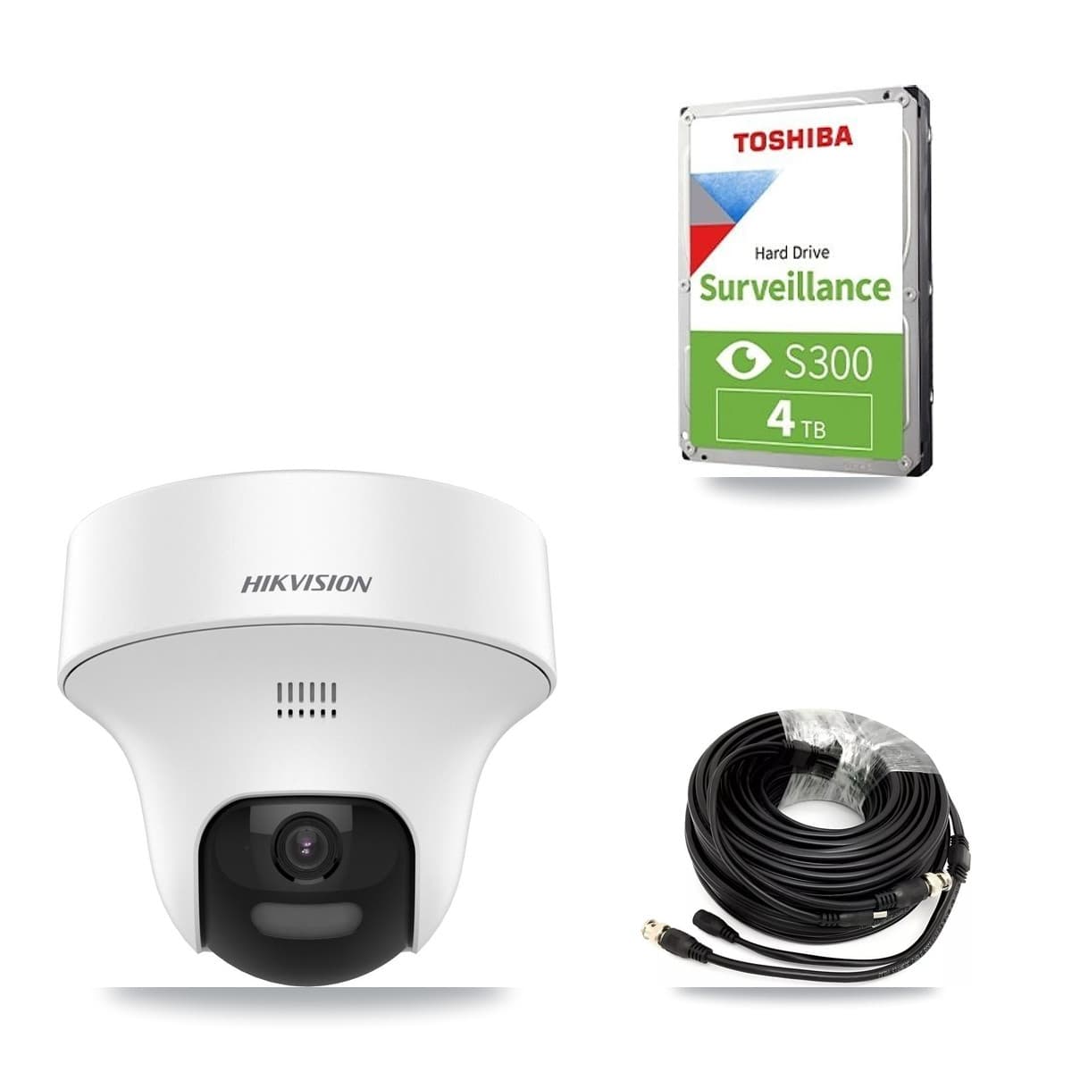 Hikvision 32-Channel 5MP CCTV Kit — 3 DS-2CE70K0T Turret Cameras + 4TB Recording (DS-7332HQHI Recorder)