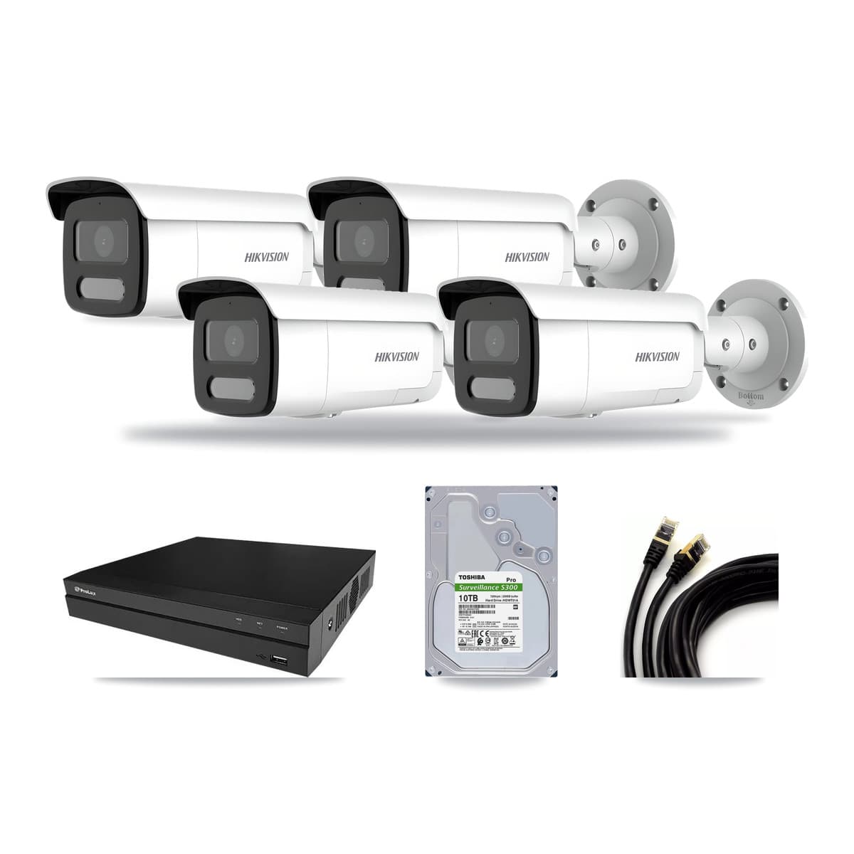 Hikvision & Prolux 8-Channel 4MP CCTV Kit — 4 Bullet Cameras + 10TB Recording - Image 1