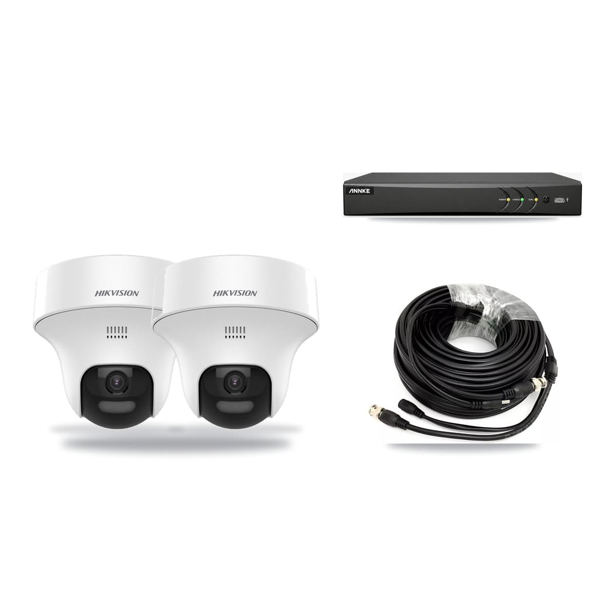 Hikvision & ANNKE 4-Channel 5MP CCTV Kit — 2 DS-2CE70K0T Turret Cameras + 3TB Recording - Image 1